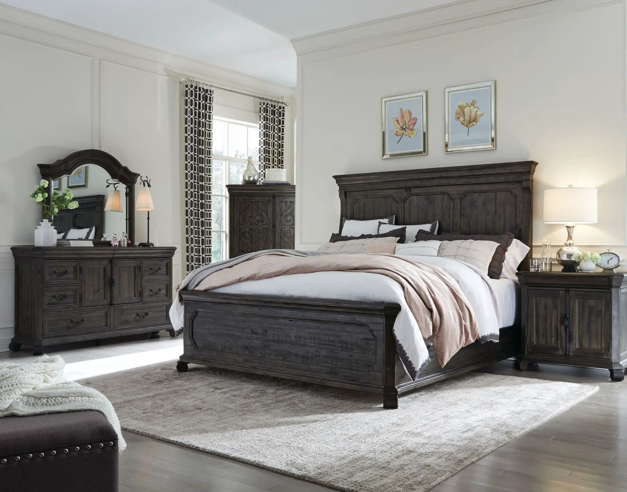 Bellamy - Shaped Mirror - Peppercorn by Unique Piece Furniture