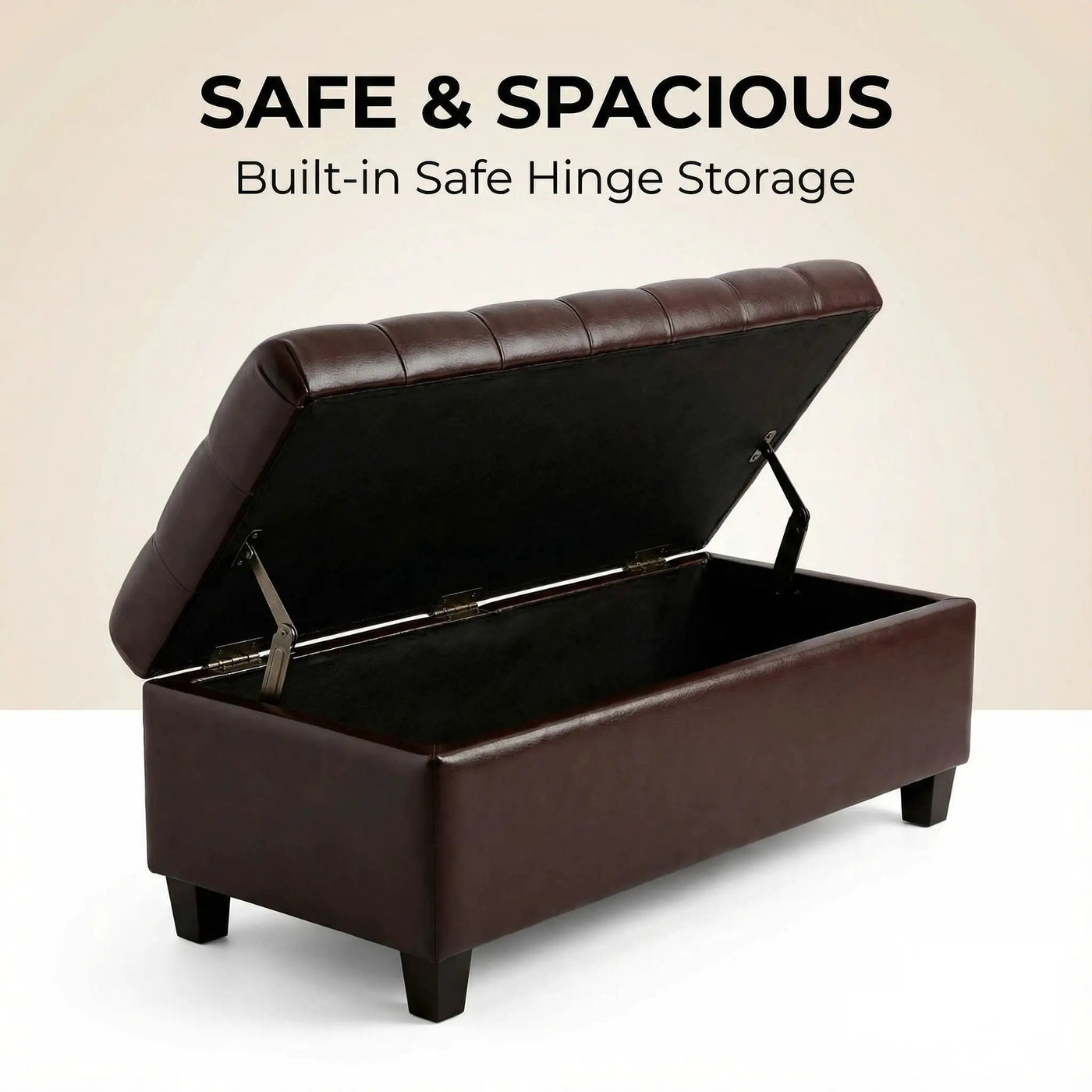 Storage Ottoman Bench With Safety Hinges by HouseOfZazla