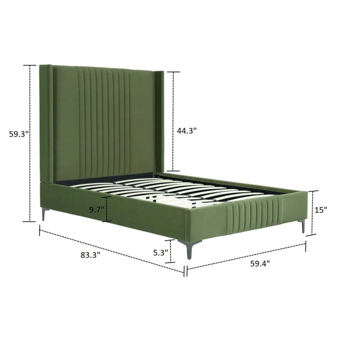 Promenade - Bed With Upholstered Headboard And Slats by HouseOfZazla