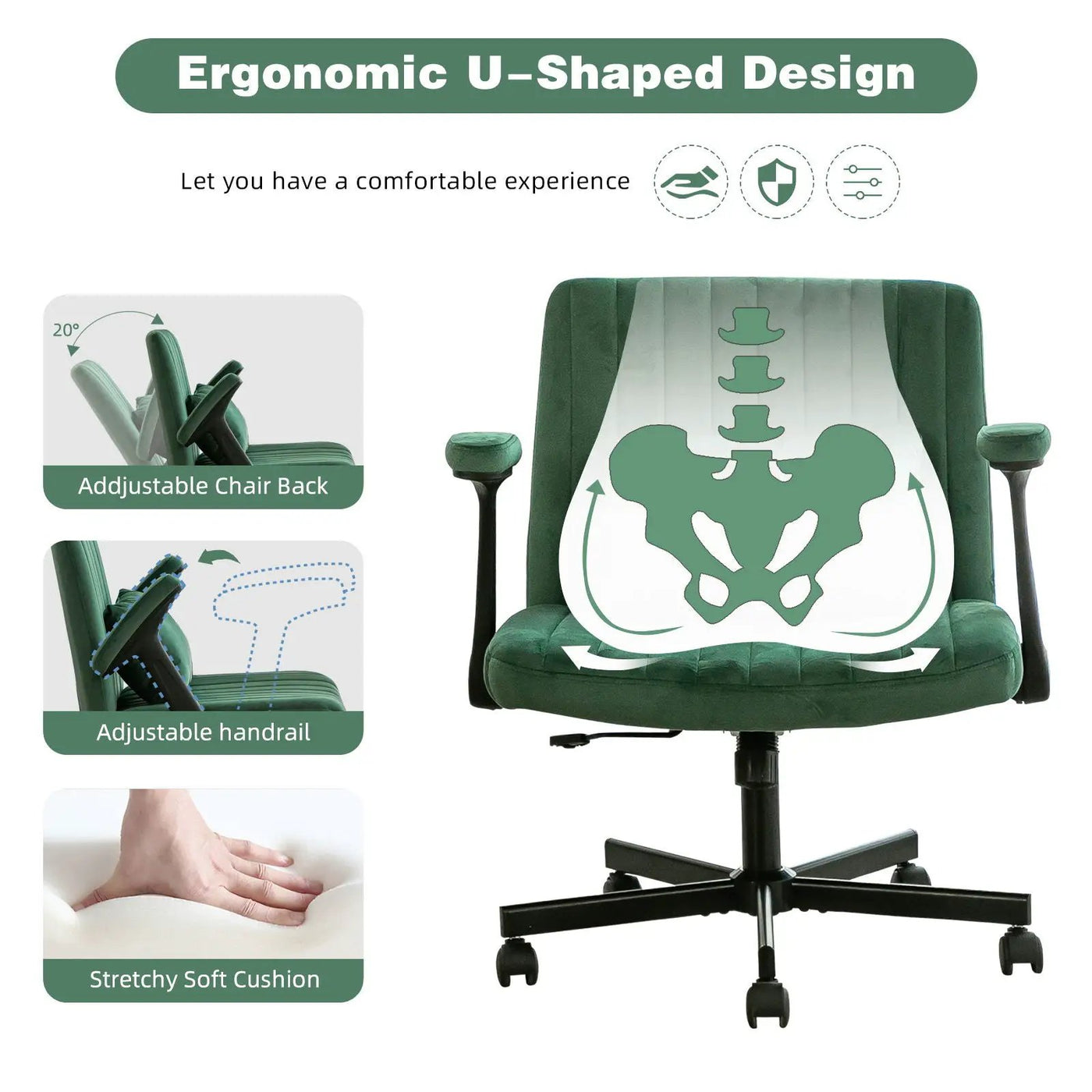 Criss Cross Armrest Office Chair With Wheels by HouseOfZazla