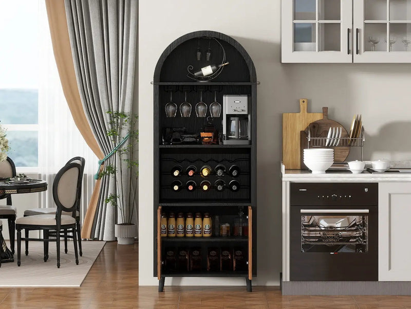 71' Farmhouse Arched Wine Bar Cabinet by HouseOfZazla