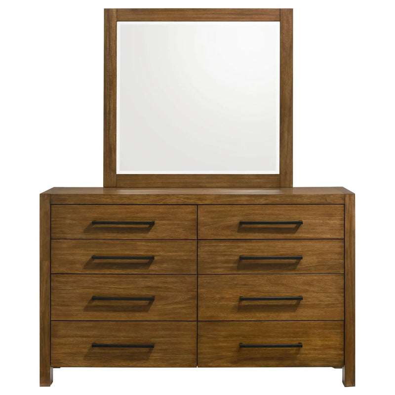 Adderley 8-drawer Bedroom Dresser and Mirror Warm Brown by Unique Piece Furniture