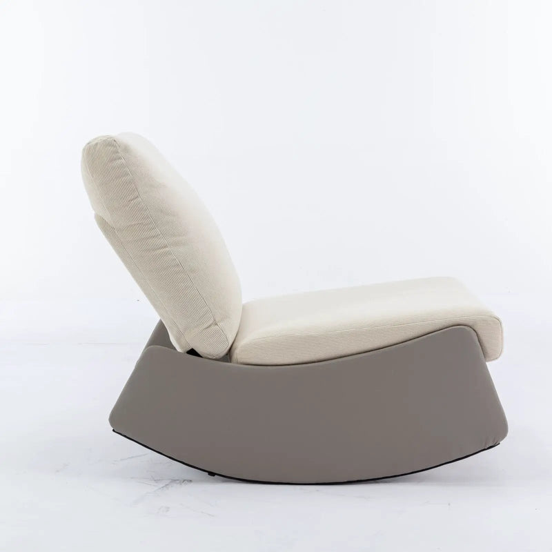 Modern Rocking Chair Recliner, Comfy Rocker Nursery Chair With Footrest, Accent Reading Chair, Upholstered Lounge Chair For Relaxing, Resting, Soft Padded Rocker For Indoor Living Room Bedroom by HouseOfZazla