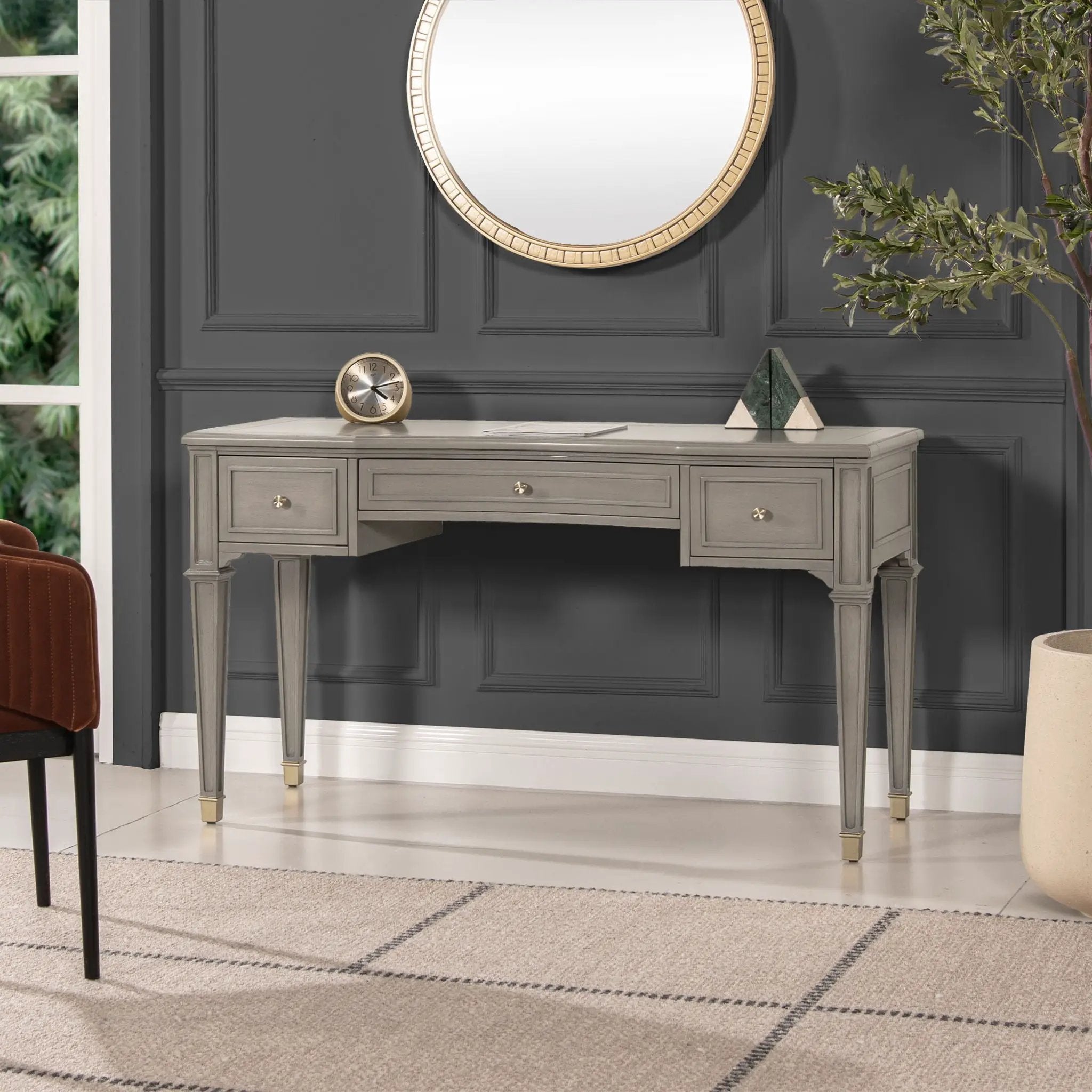 Dauphin - 3 Drawer Executive Desk by Unique Piece Furniture