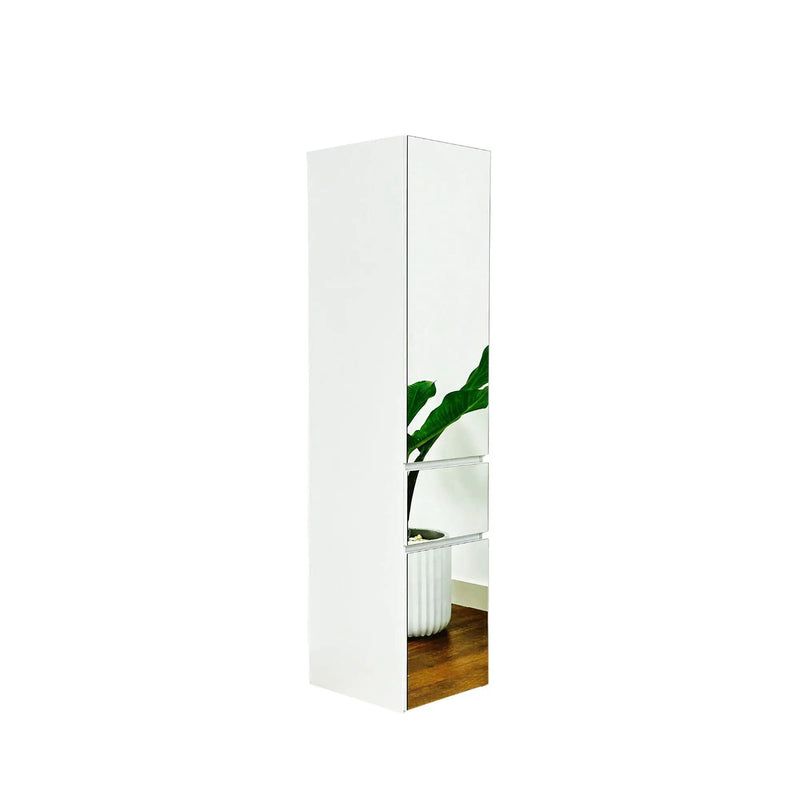 Elise - Slim Modular Closet Cabinet With Mirror - White by HouseOfZazla