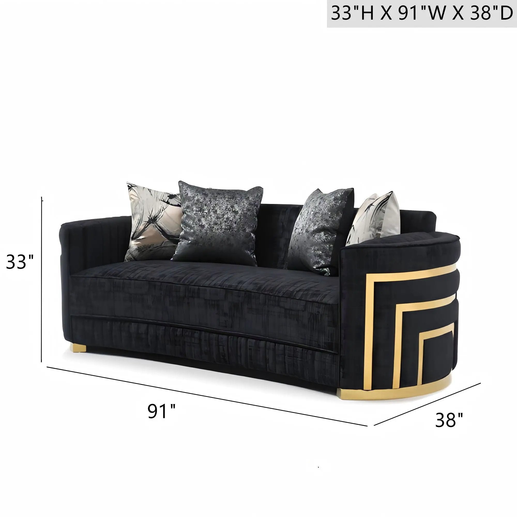 Soledad - Sofa With Upholstery And Hued Accents - Black by Unique Piece Furniture