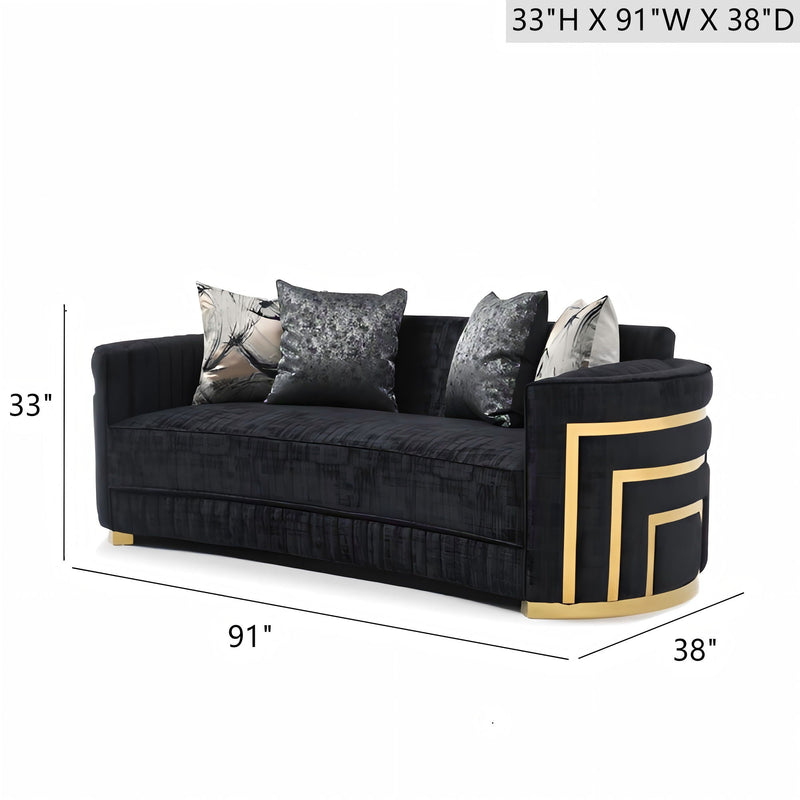Soledad Sofa with Upholstery and Hued Accents - Black, photo 3 of 5