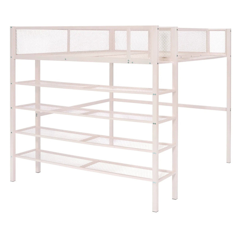 Loft Bed With 4 Tier Shelves And Storage by HouseOfZazla