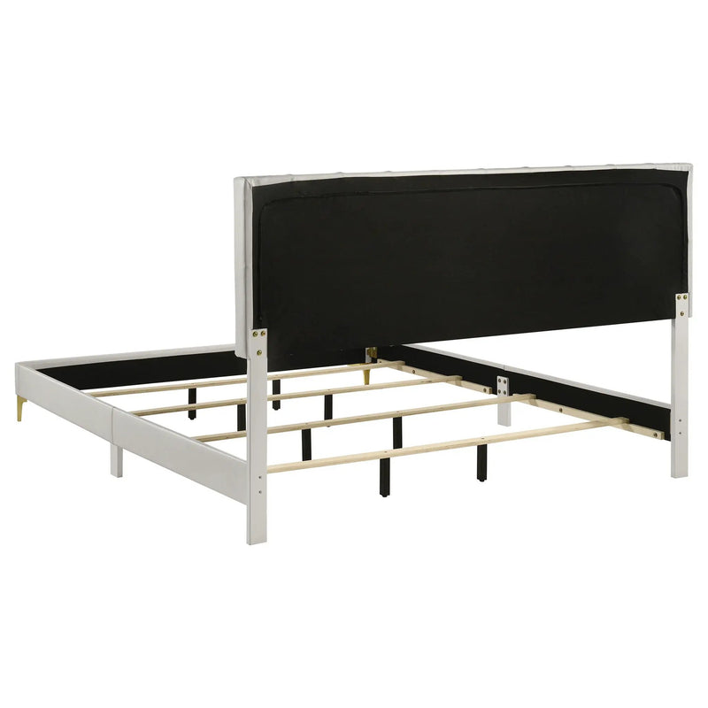 Kendall Upholstered Eastern King Panel Bed White by Unique Piece Furniture