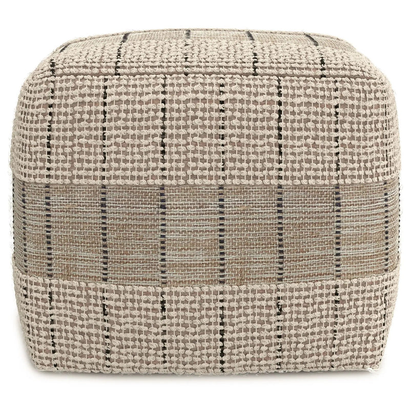 Elmer - Square Woven Pouf - Natural / Gray by HouseOfZazla