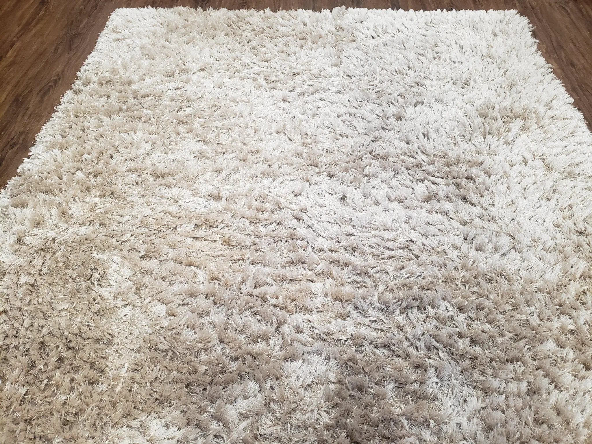 Ivory Shag Rug 6x7, Flokati Carpet, Shaggy Soft Plush Pile Area Rug, Modern Contemporary by Jewel Rugs
