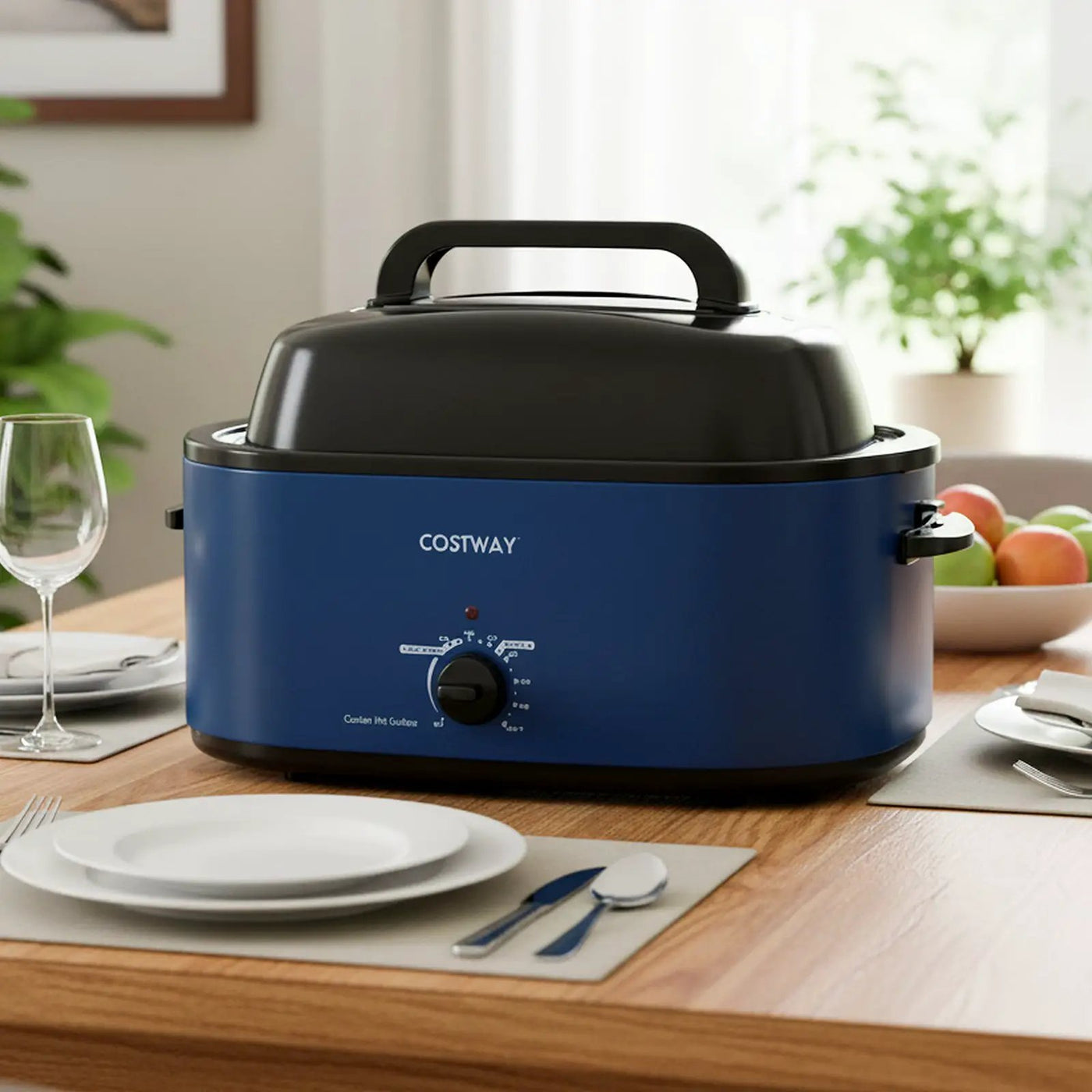 22QT Electric Roaster Oven Turkey Roaster with Visible and Self-Basting Lid by DirectDeals