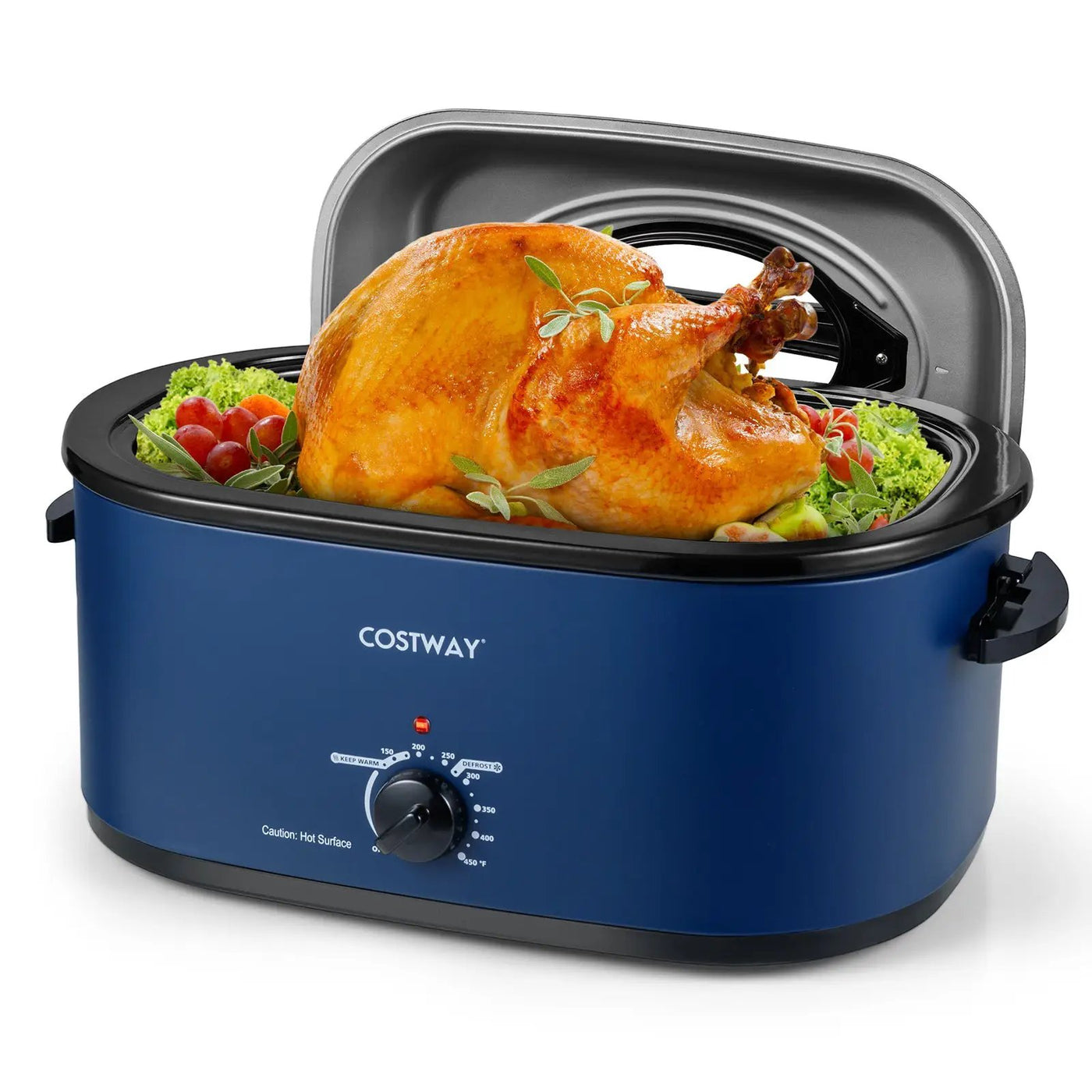 22QT Electric Roaster Oven Turkey Roaster with Visible and Self-Basting Lid by DirectDeals