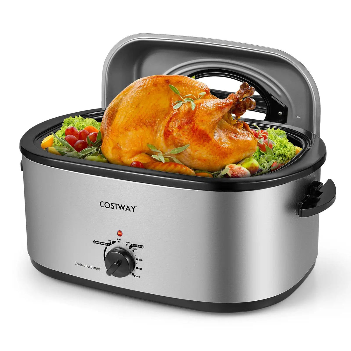 22QT Electric Roaster Oven Turkey Roaster with Visible and Self-Basting Lid by DirectDeals