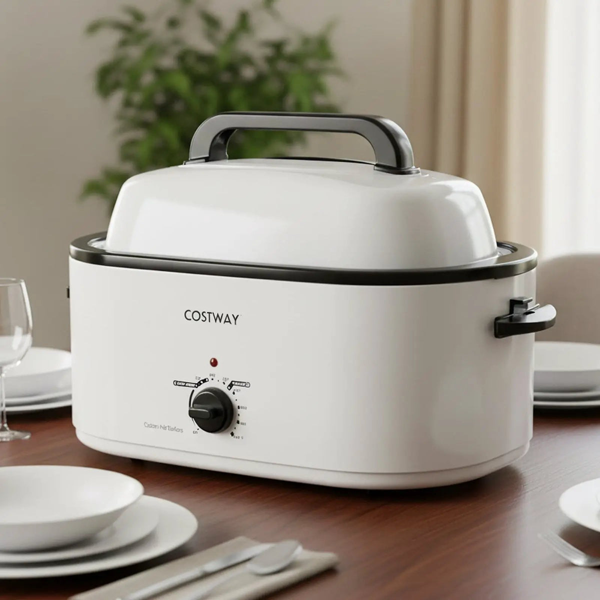 22QT Electric Roaster Oven Turkey Roaster with Visible and Self-Basting Lid by DirectDeals