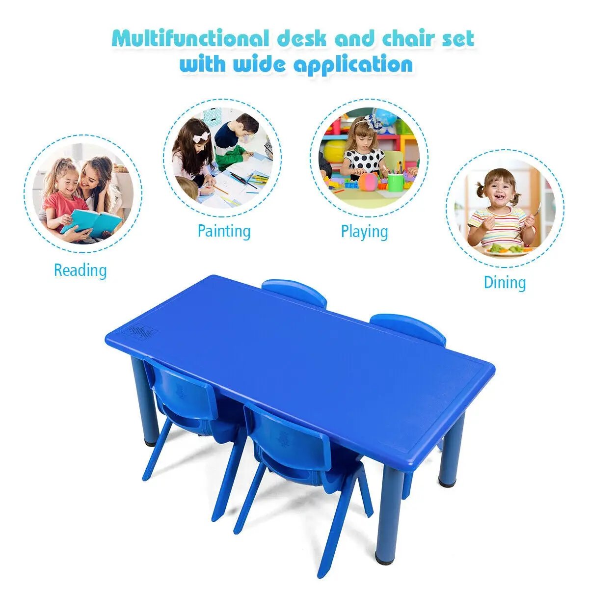 Kids Plastic Rectangular Learn and Play Table by DirectDeals