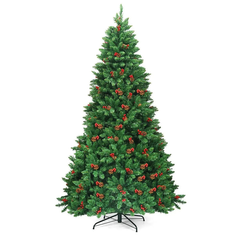 7.5 Feet Pre-lit Hinged Christmas Tree with 550 LED Lights and Sturdy Metal Stand by DirectDeals