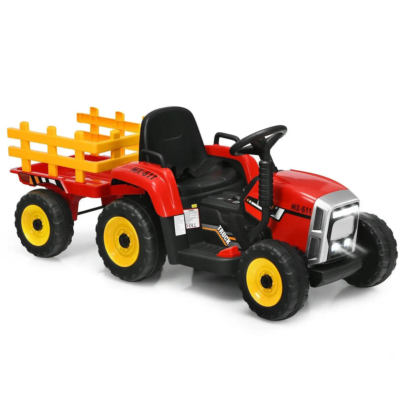 12V Ride on Tractor with 3-Gear-Shift Ground Loader for Kids 3+ Years Old by DirectDeals