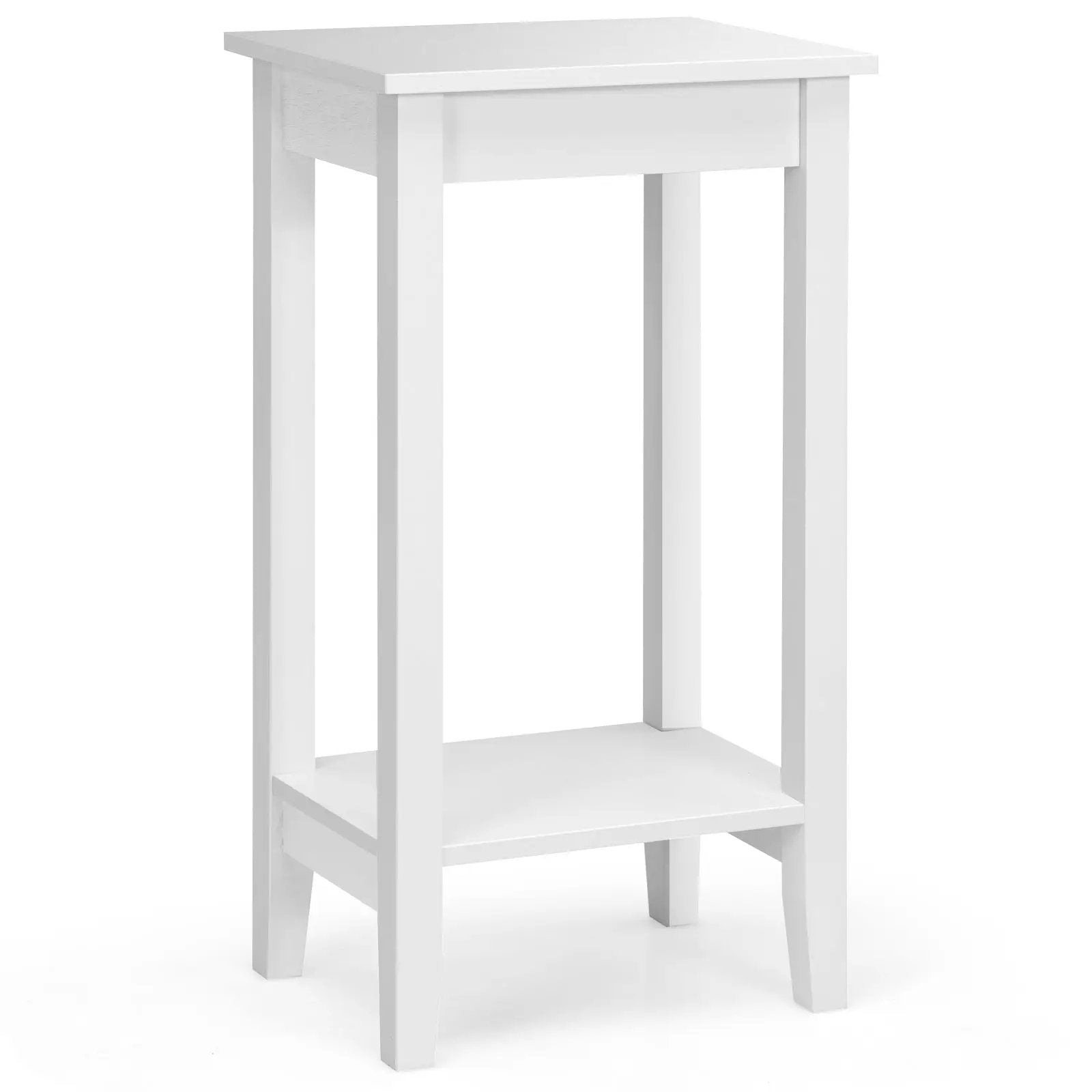 2-Tier Nightstand End Side Wooden Legs Table for Bedroom by DirectDeals
