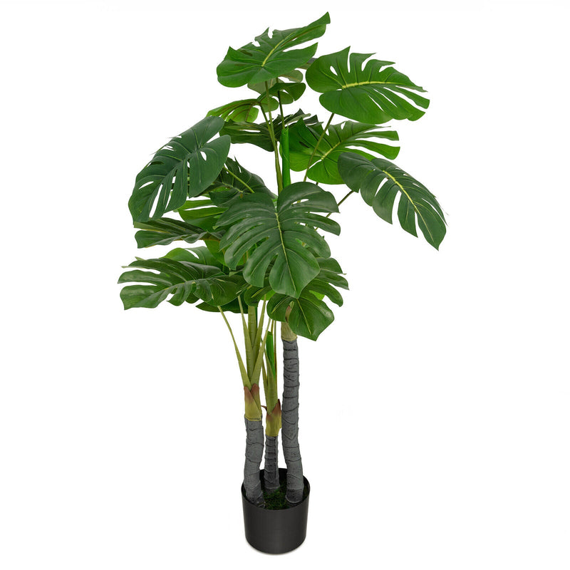 4 Feet Artificial Tree Artificial Monstera Palm Tree Fake Plant by DirectDeals