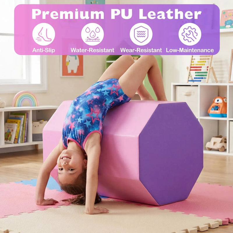 22.5" x 26" Octagon Tumbling Mat with Zippered Cover and Thick Foam Filling-Pink by DirectDeals