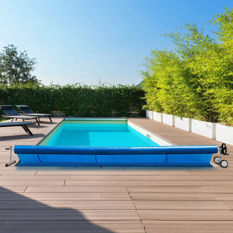 22 Ft Pool Cover Reel Set Aluminum In-ground Swimming Solar Cover Reel by DirectDeals