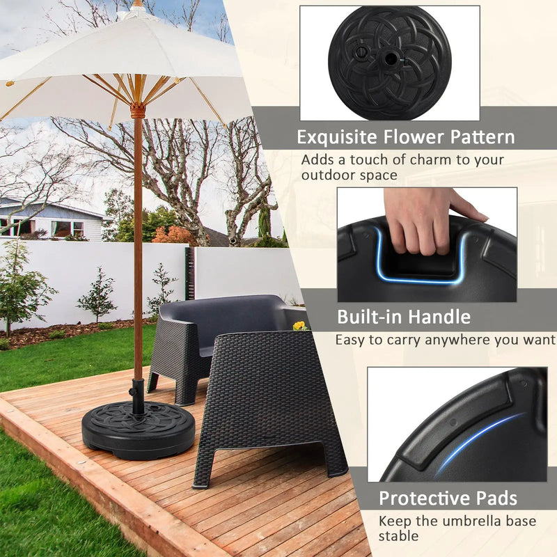 22 Inch Fillable Heavy-Duty Round Patio Umbrella Base Stand by DirectDeals