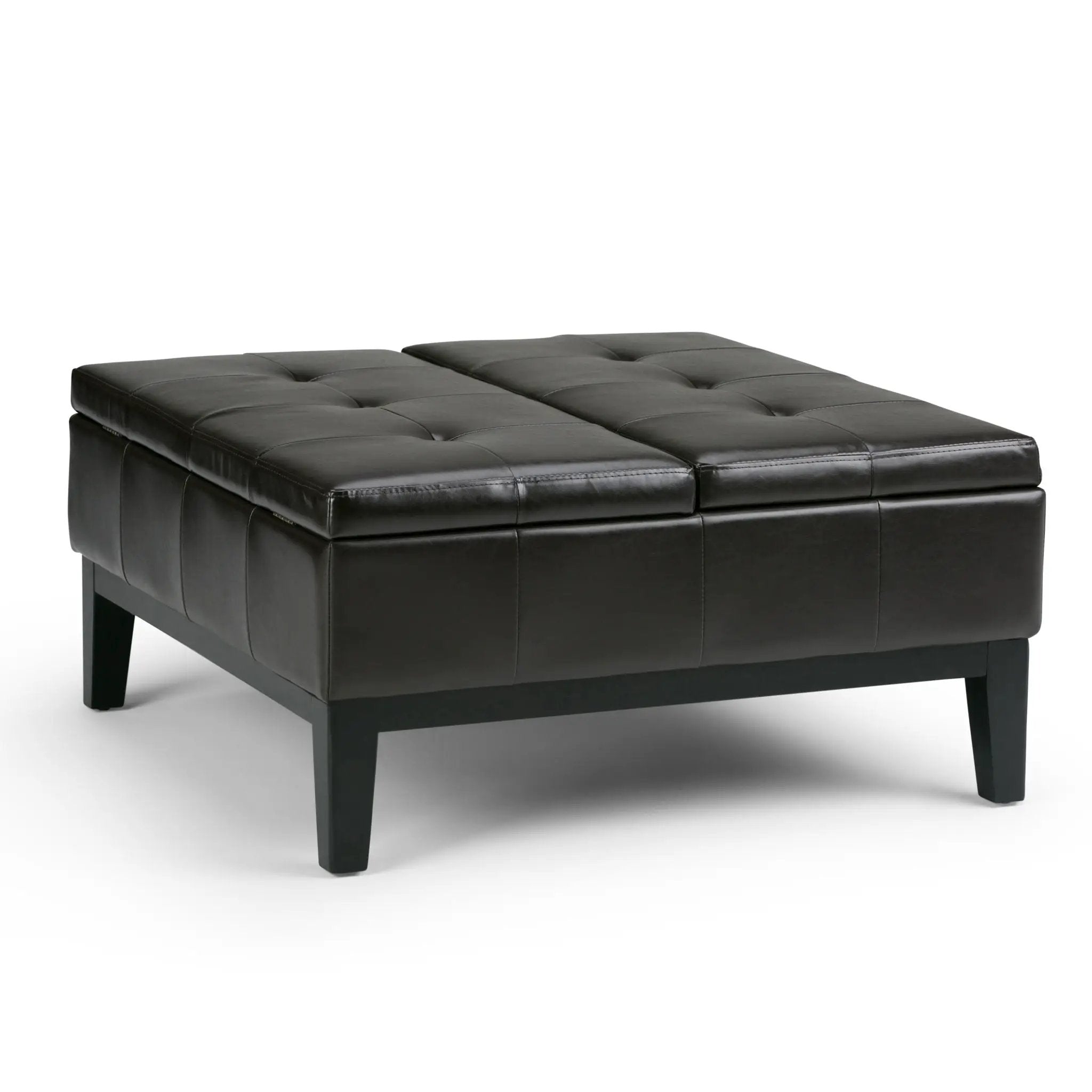 Dover - Square Coffee Table Storage Ottoman - Tanners Brown by Unique Piece Furniture