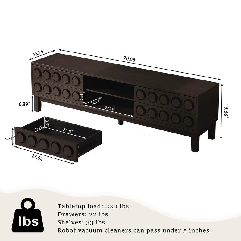 Media Console With 4 Drawers And Cable Management by HouseOfZazla