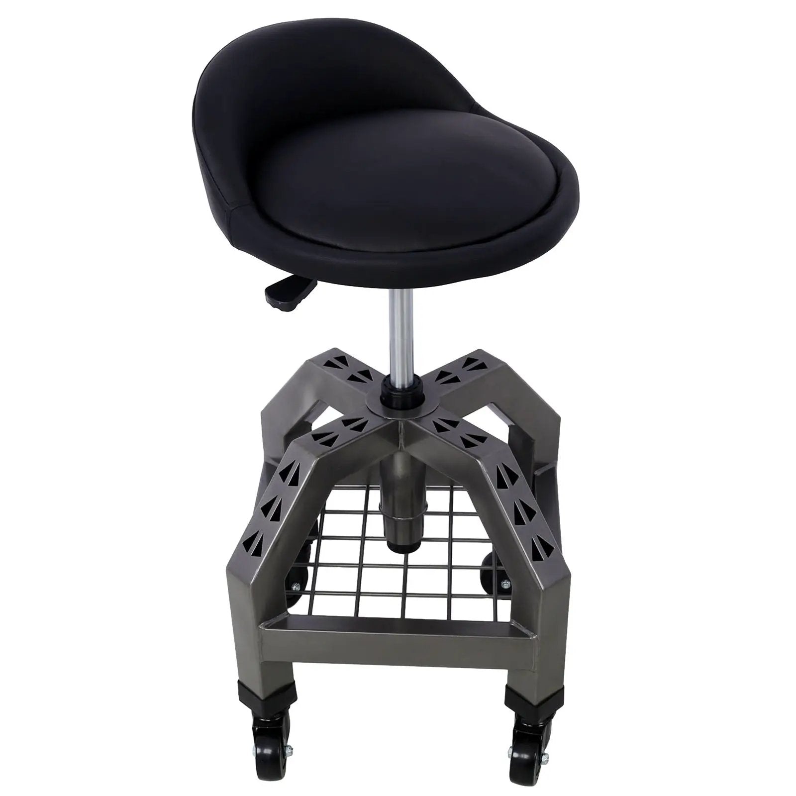 Pneumatic 360 Degree Swivel Stool, Mechanics Rolling Creeper Seat, Heavy Duty Rolling Mechanics Stool, Shop Stool With Casters by HouseOfZazla