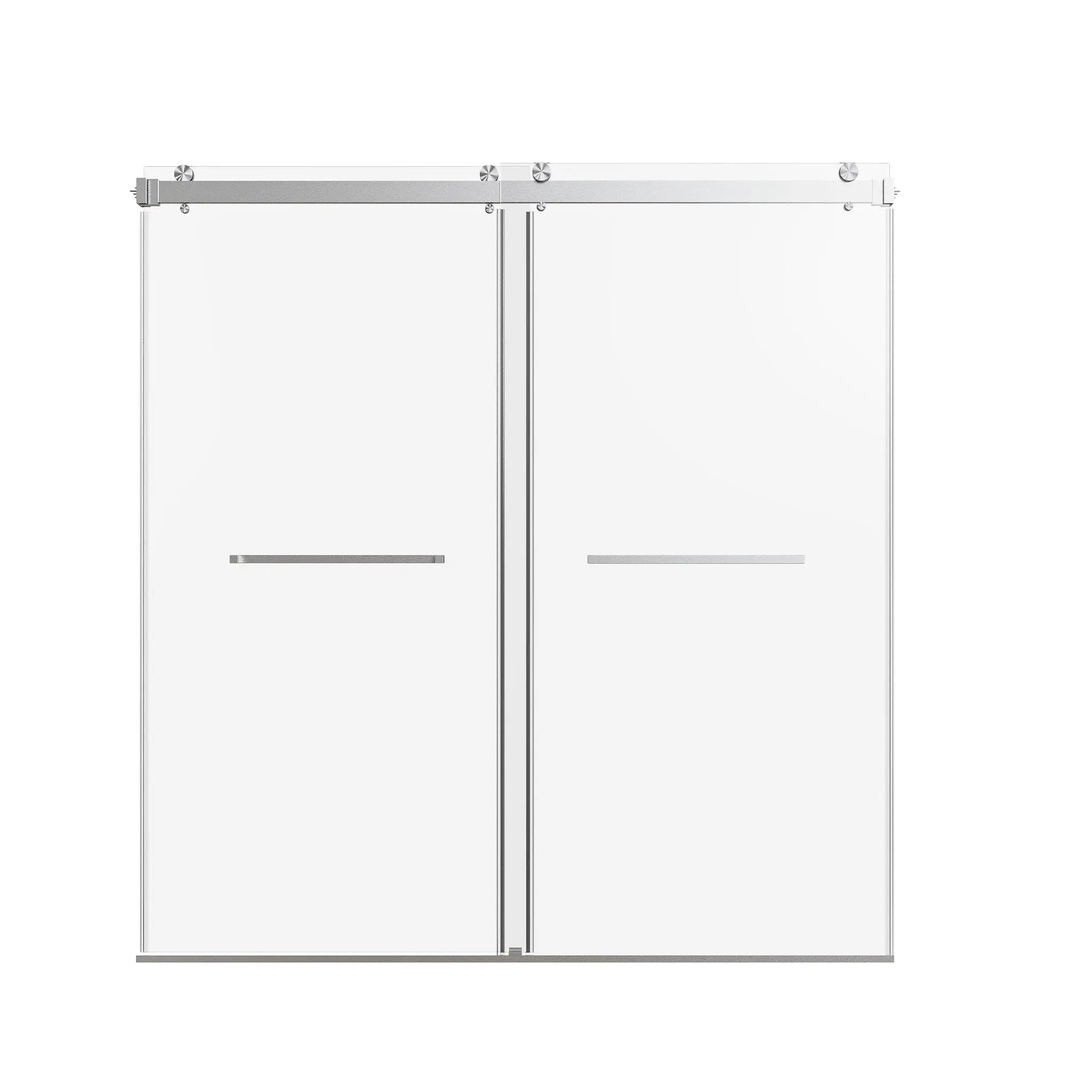 Frameless Double Sliding Soft-Close Shower Door, 3 / 8" (10Mm) Thick SGCC Tempered Glass Door, Matte by HouseOfZazla