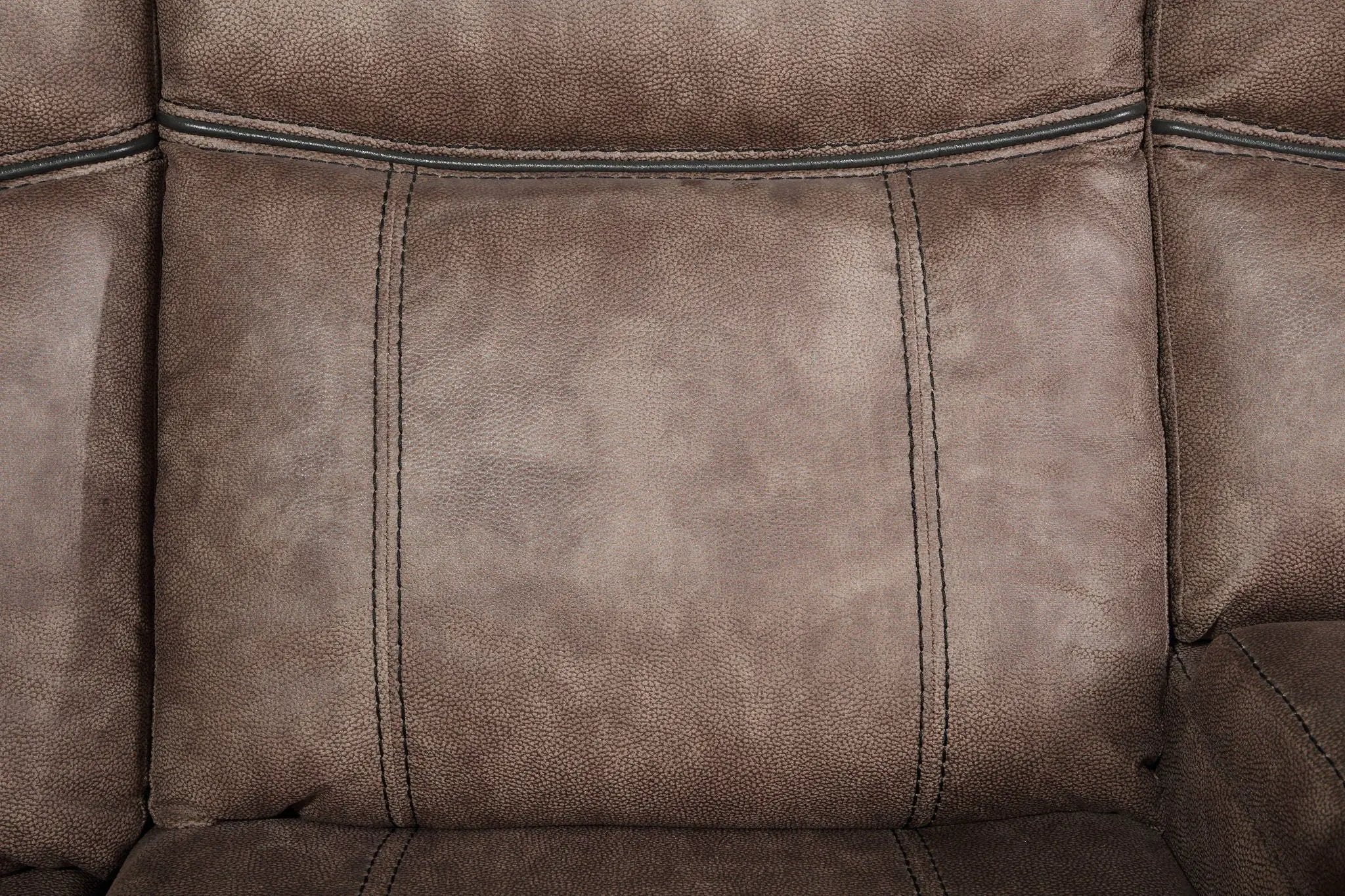 Dollum - Two Tone Nubuck Manual Recliner Sectional Sofa With USB Port Cupholder Console by Unique Piece Furniture