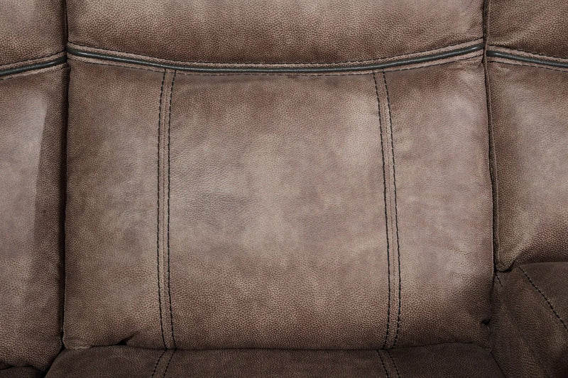 Dollum - Two Tone Nubuck Manual Recliner Sectional Sofa With USB Port Cupholder Console by HouseOfZazla