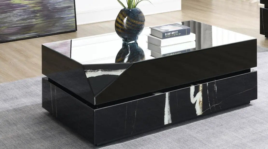 Wenona - Mirrored Coffee Table - Black by Unique Piece Furniture