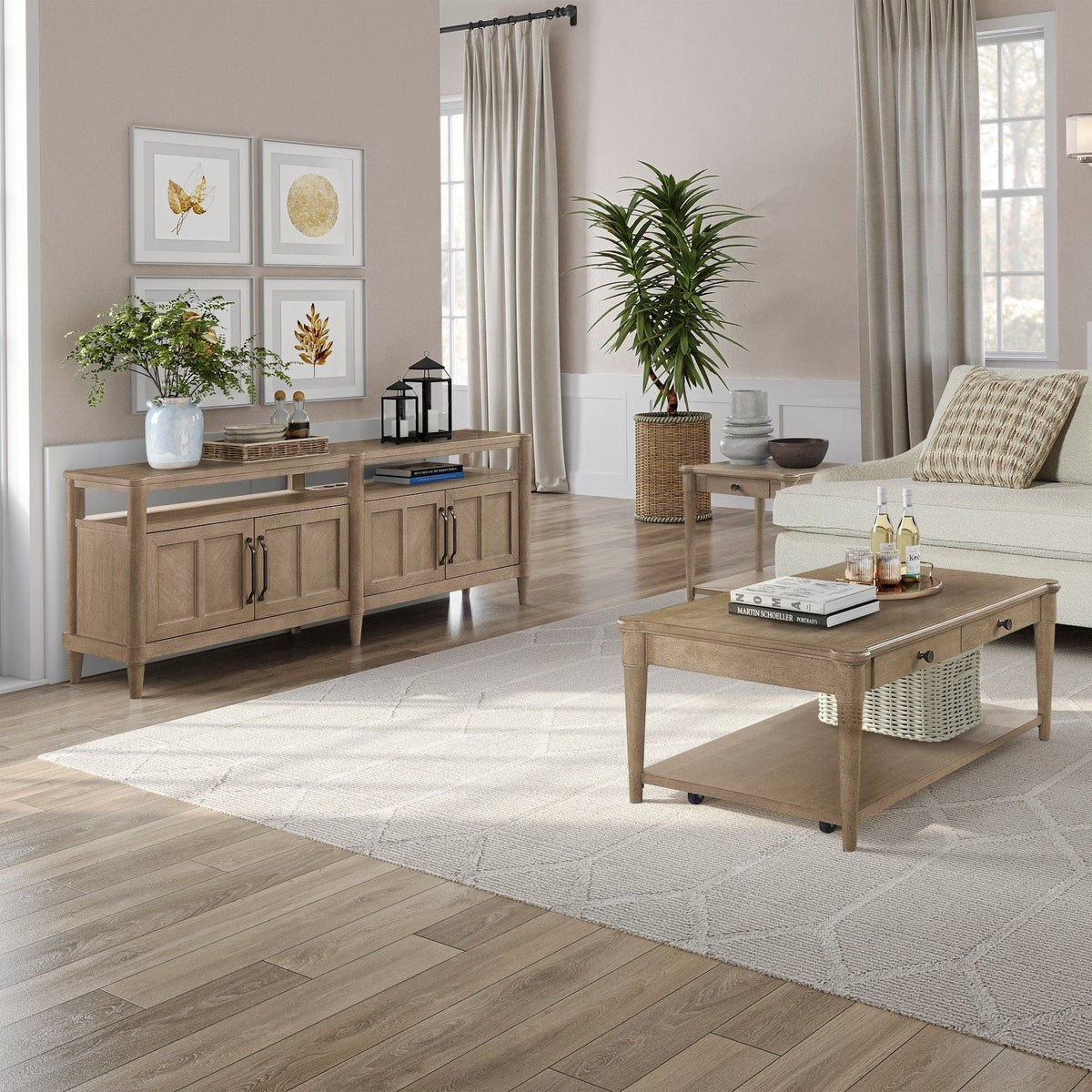 Entertainment Console with Storage - Sand Finish, photo 4 of 7