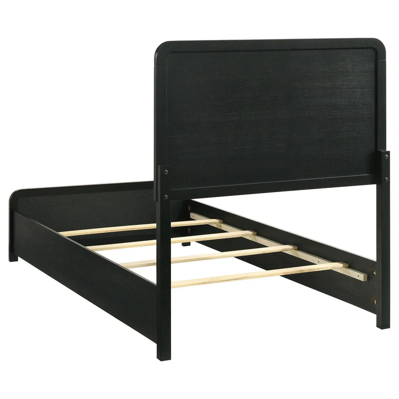 Cavelle 51-inch Upholstered Twin Panel Bed Black by Unique Piece Furniture