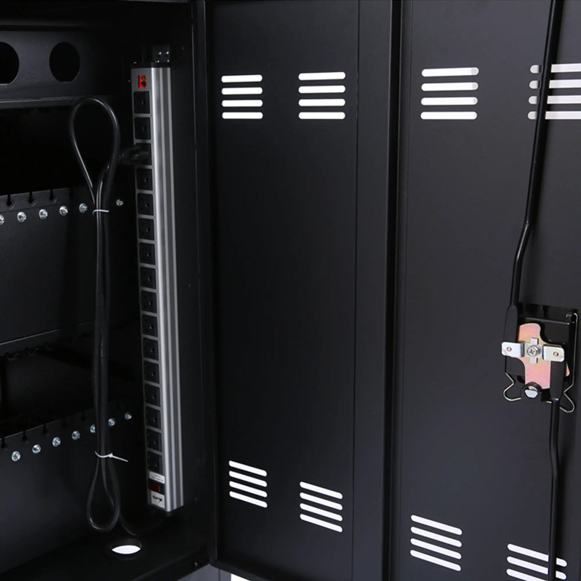 Mobile Charging Cart And Cabinet For Tablets Laptops 32-Device - Matt Black by HouseOfZazla