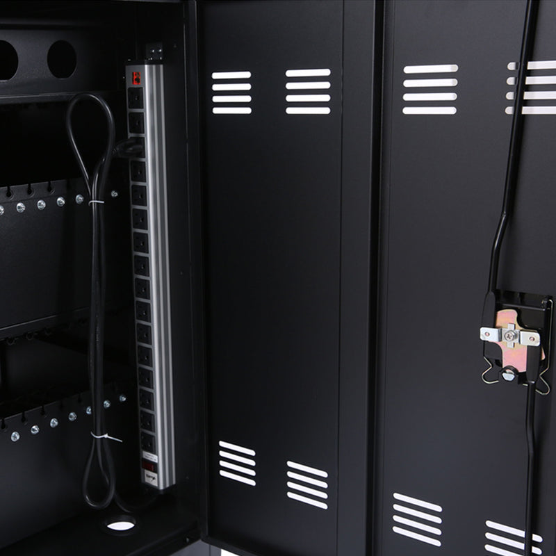 Mobile Charging Cart And Cabinet For Tablets Laptops 32-Device - Matt Black by HouseOfZazla