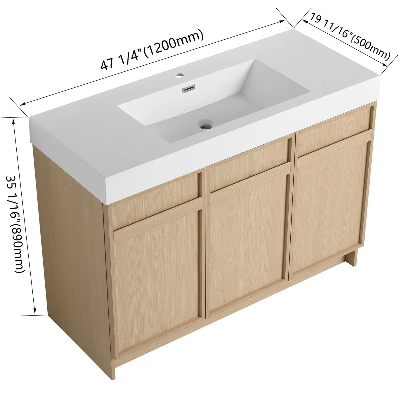 Freestanding Bathroom Vanity With Resin Sink & Soft Close Cabinet Doors by HouseOfZazla