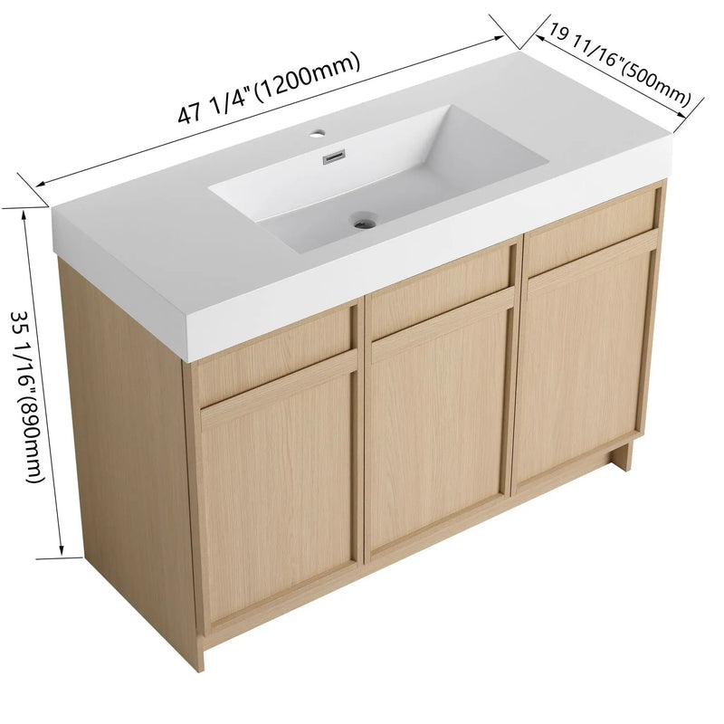 Freestanding Bathroom Vanity With Resin Sink & Soft Close Cabinet Doors by HouseOfZazla