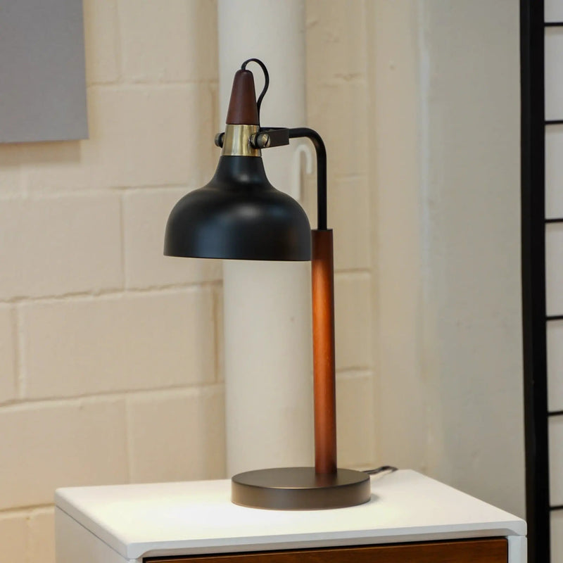 Glowlite - Table Lamp With Cone Shade - Black by HouseOfZazla