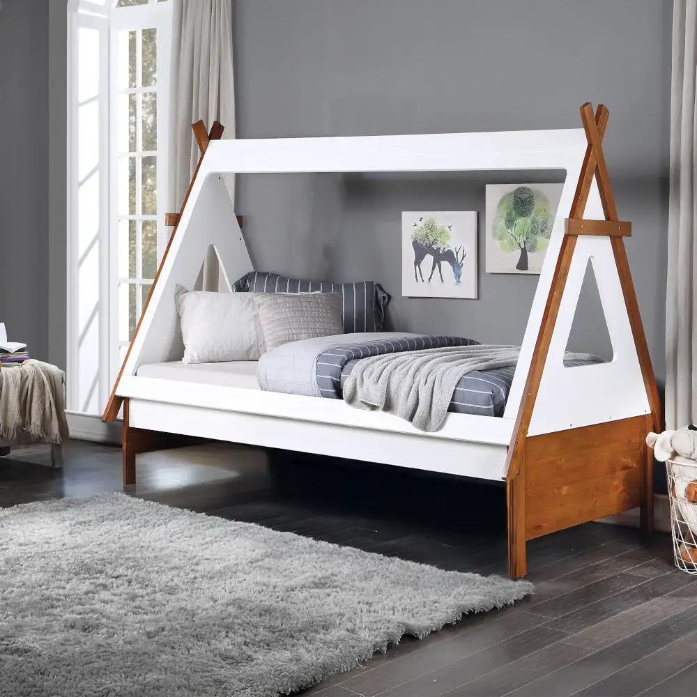 Loreen - Twin Bed - Oak & White by Unique Piece Furniture