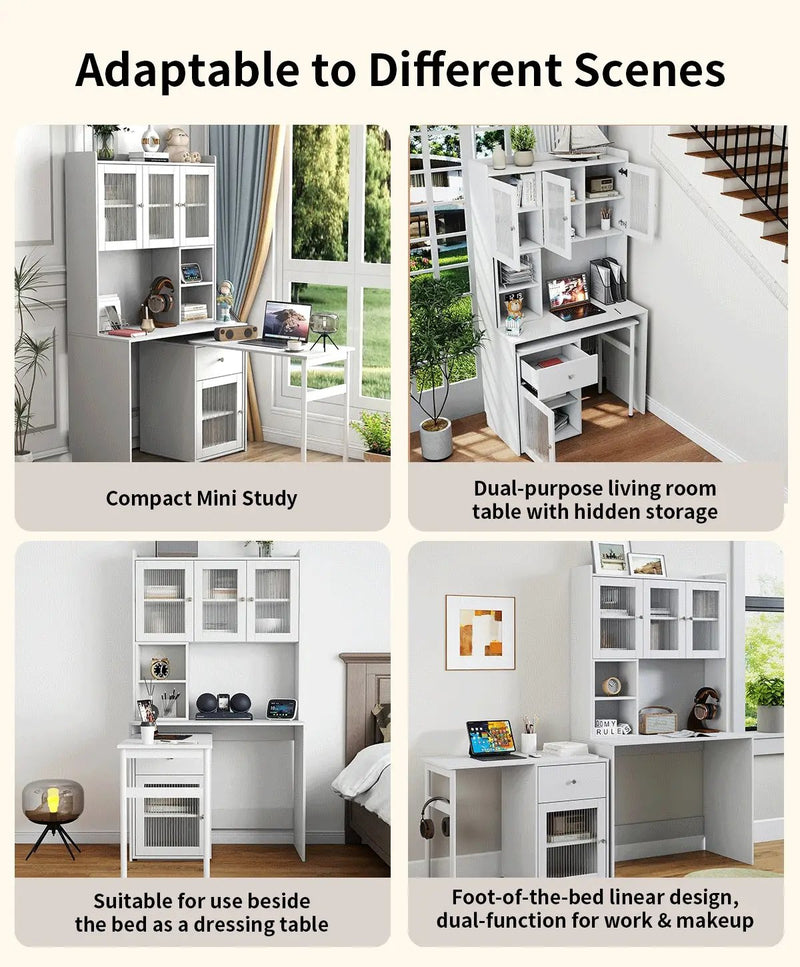 Computer Desk with Glass Door for Home Office or Study by HouseOfZazla