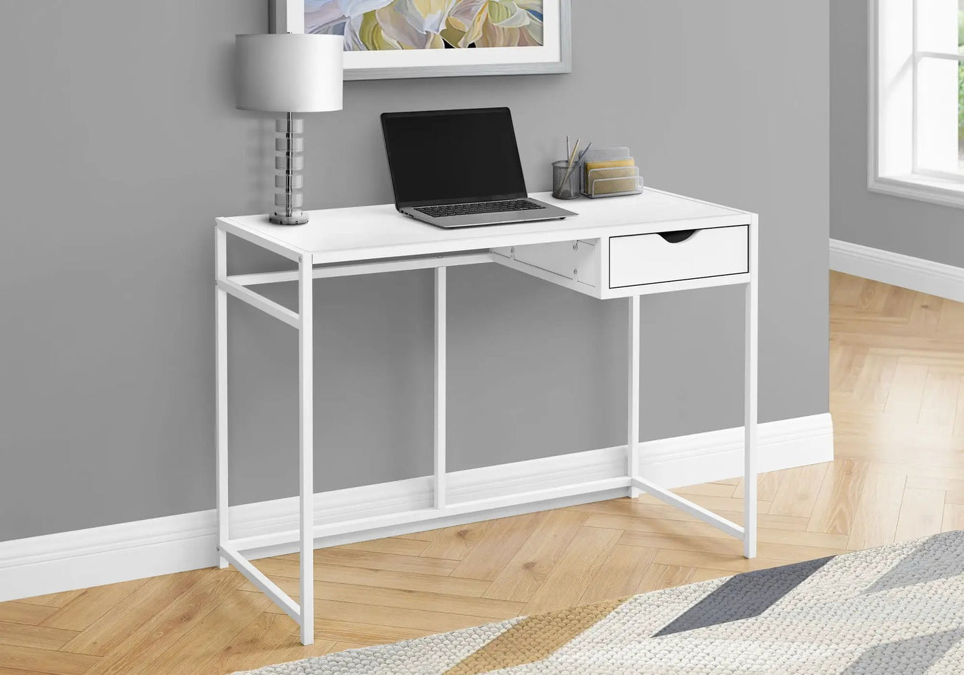 Computer Desk For Home Office, 1 Storage Drawer, Contemporary & Modern by HouseOfZazla