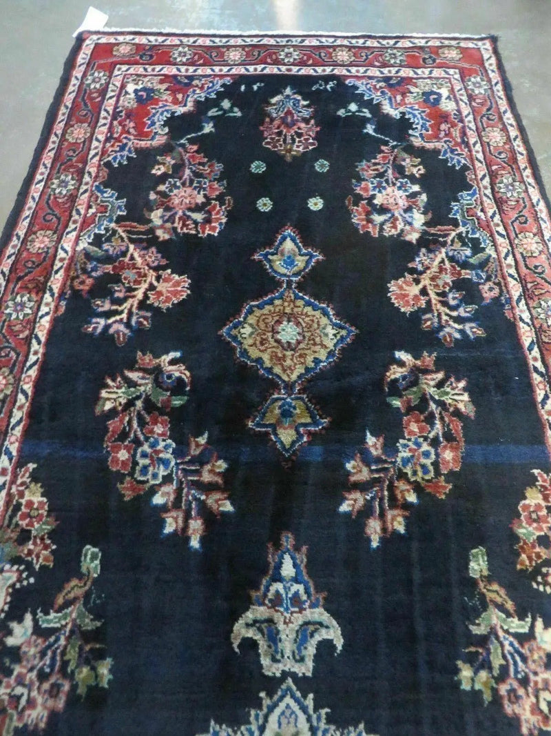 Persian Runner Rug 4x11, Navy Blue Antique Lilihan Runner by Jewel Rugs