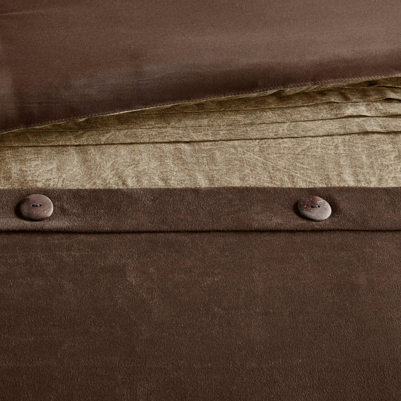 7 Piece Faux Suede Comforter Set Brown California King by HouseOfZazla