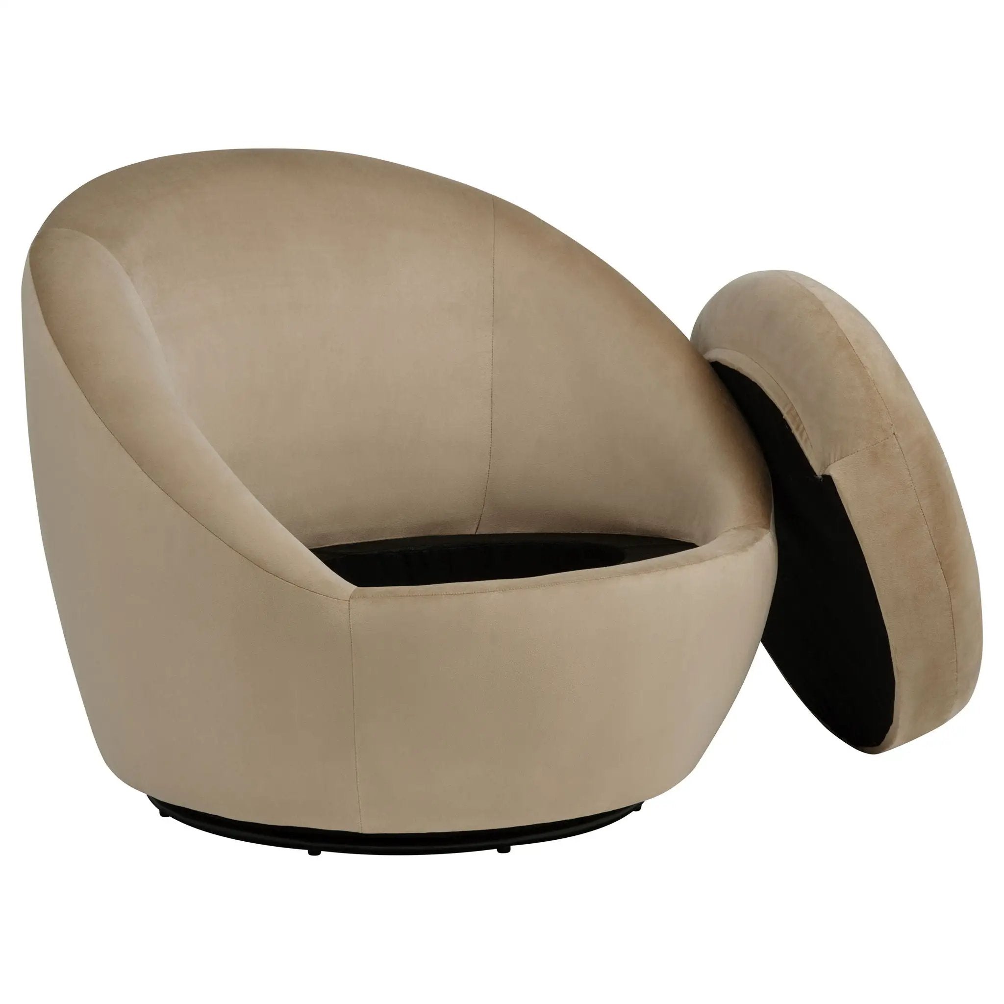 Myernick Velvet Upholstered Swivel Accent Chair Camel by Unique Piece Furniture