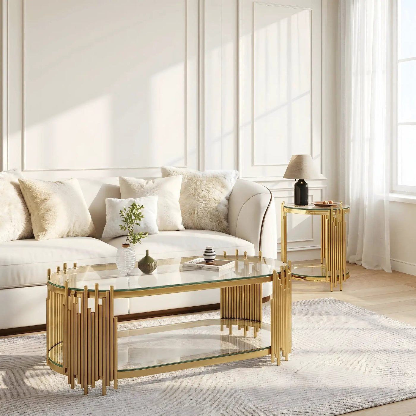 Modern Luxury Coffee Table and Side Table Set by HouseOfZazla