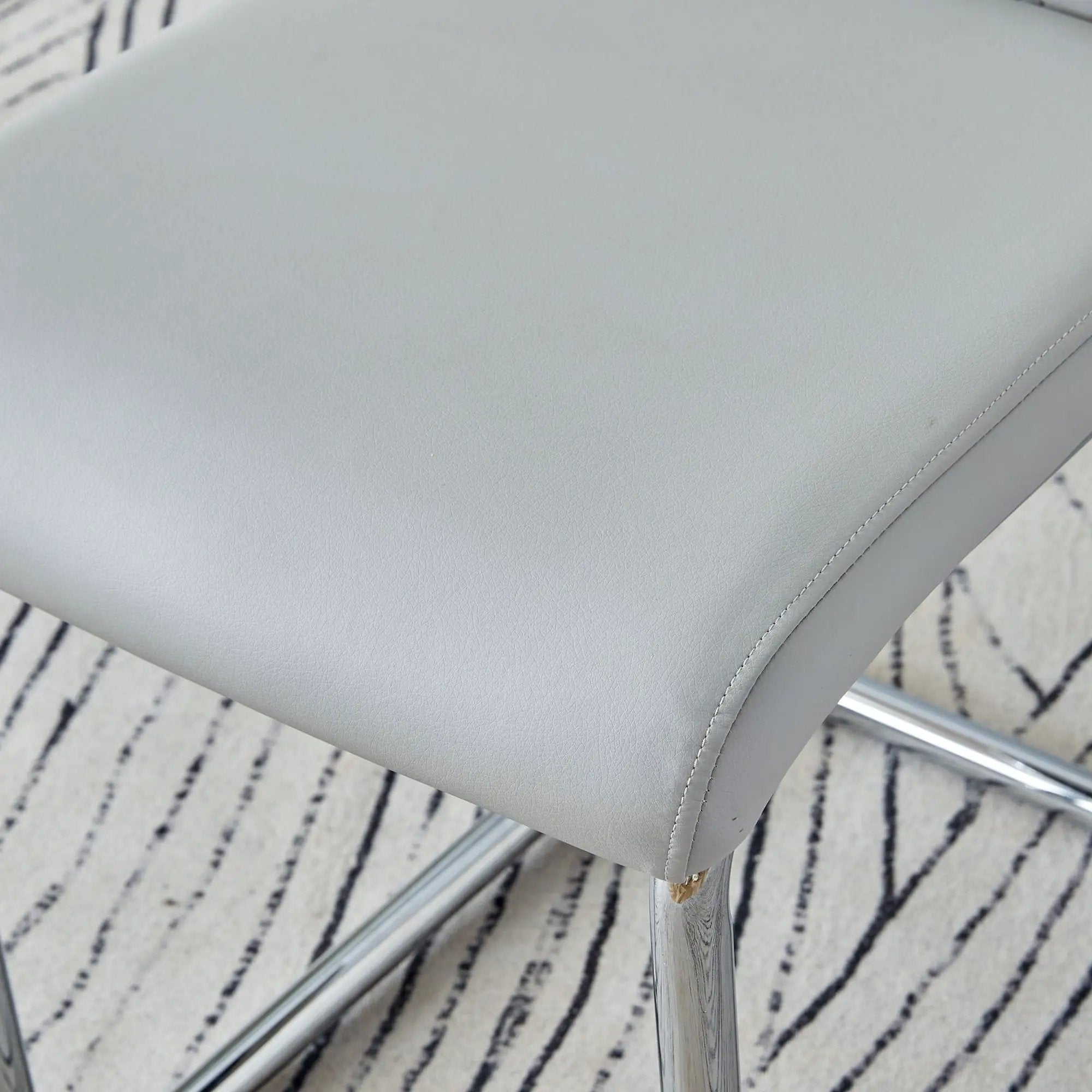 Modern Dining Chairs With Padded Seat, Metal Legs by Unique Piece Furniture