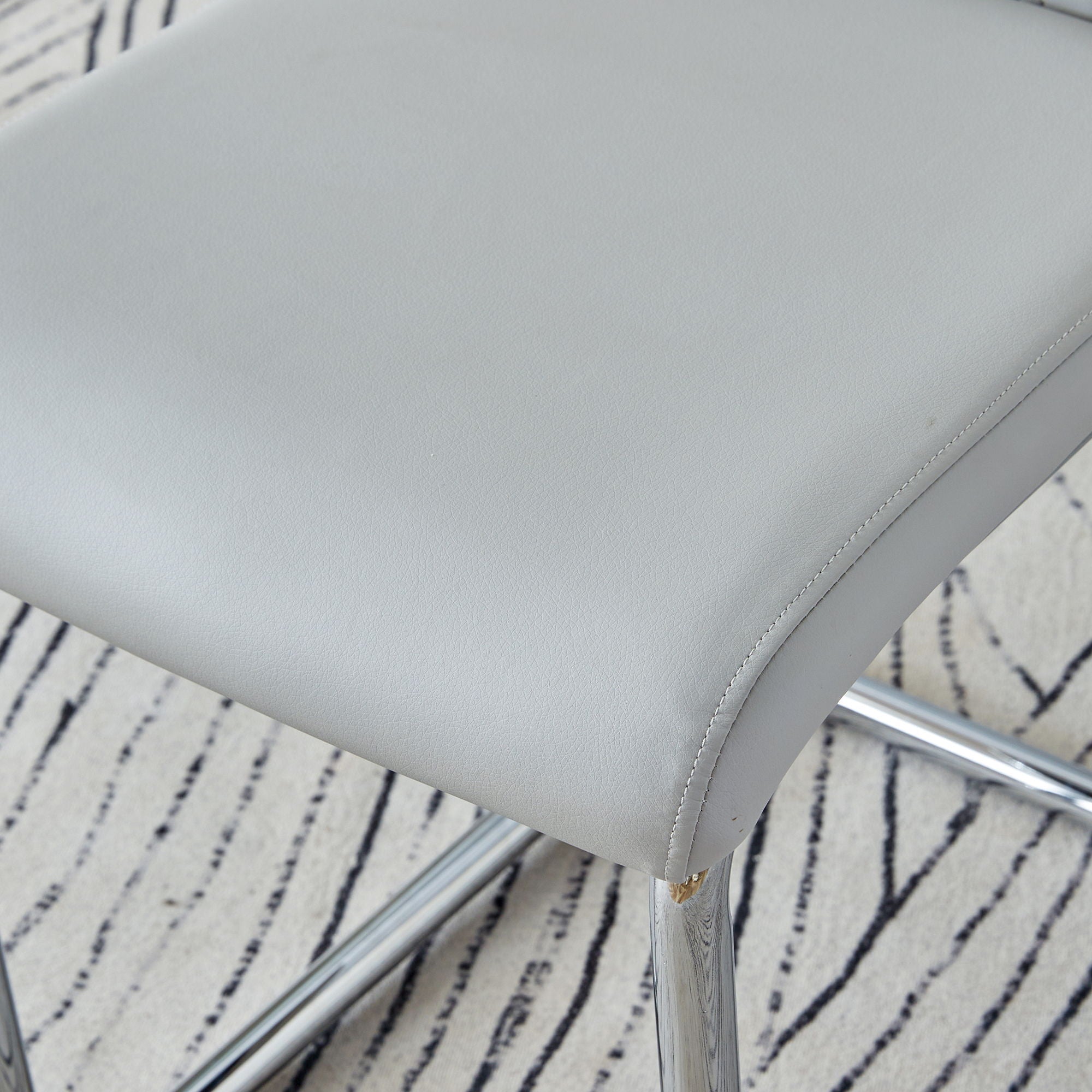 Modern Dining Chairs With Padded Seat, Metal Legs by Unique Piece Furniture